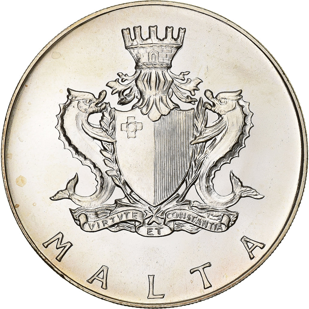 Malta, 2 Pounds, 1973, Prata, MS(63), KM:20