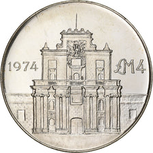 Malta, 4 Pounds, 1974, Prata, MS(63), KM:25