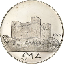 Malta, 4 Pounds, 1975, Prata, MS(63), KM:33