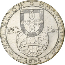 Portugal, 20 Escudos, 1953, Silver, MS(60-62), KM:585