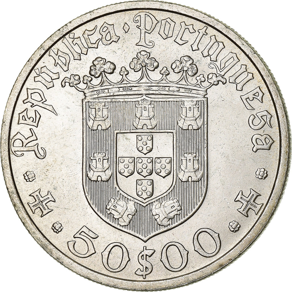 Portugal, 50 Escudos, 1968, Zilver, PR+, KM:593