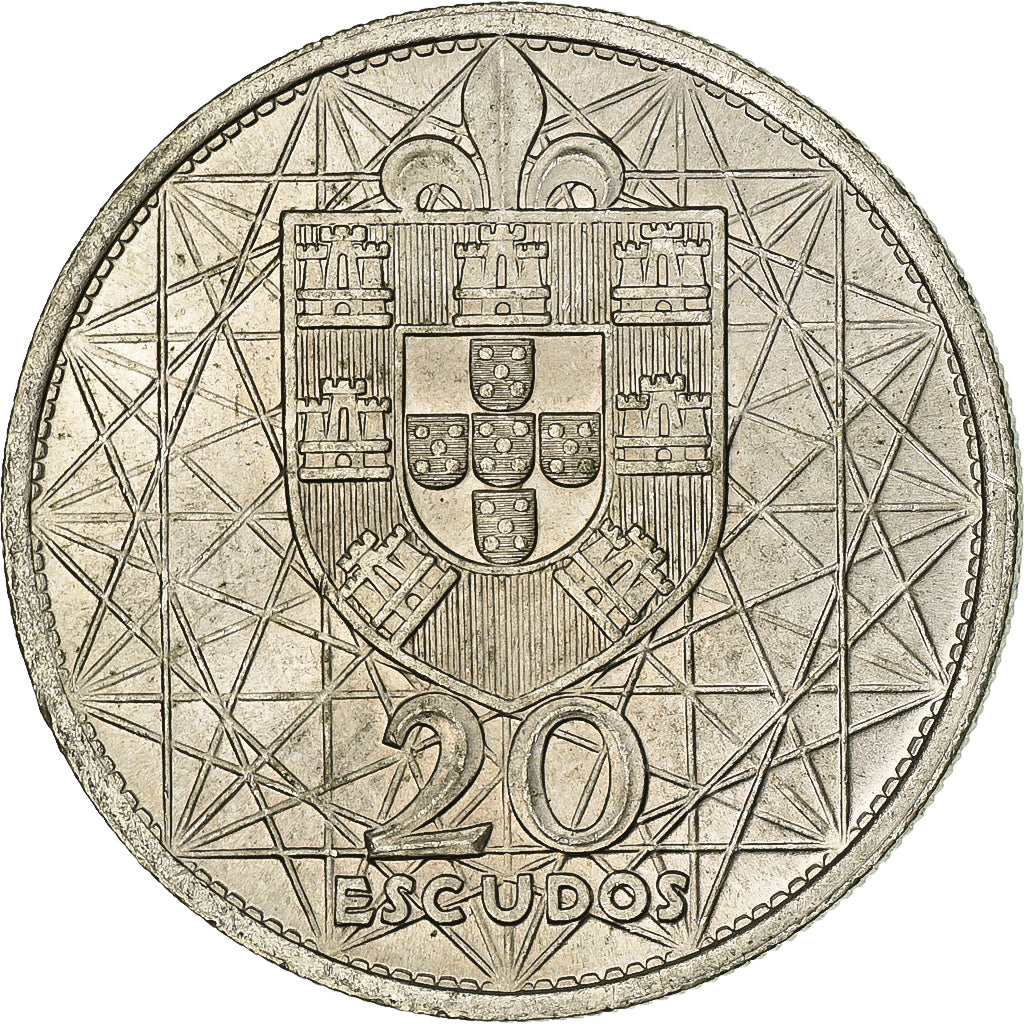 Portugal, 20 Escudos, 1966, Lisbon, Silver, AU(55-58), KM:592