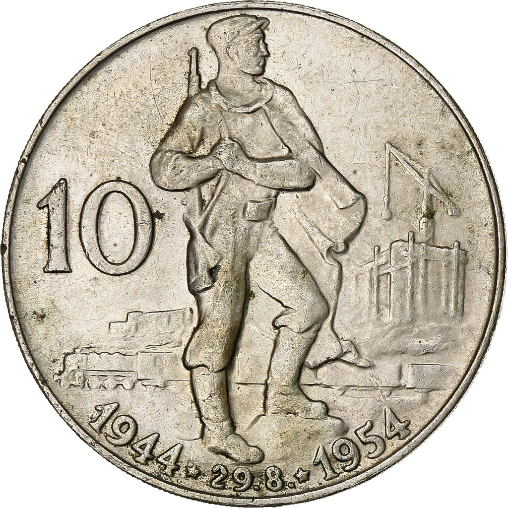 Czechosłowacja, 25 Korun, 1954, Srebro, AU(50-53), KM:41