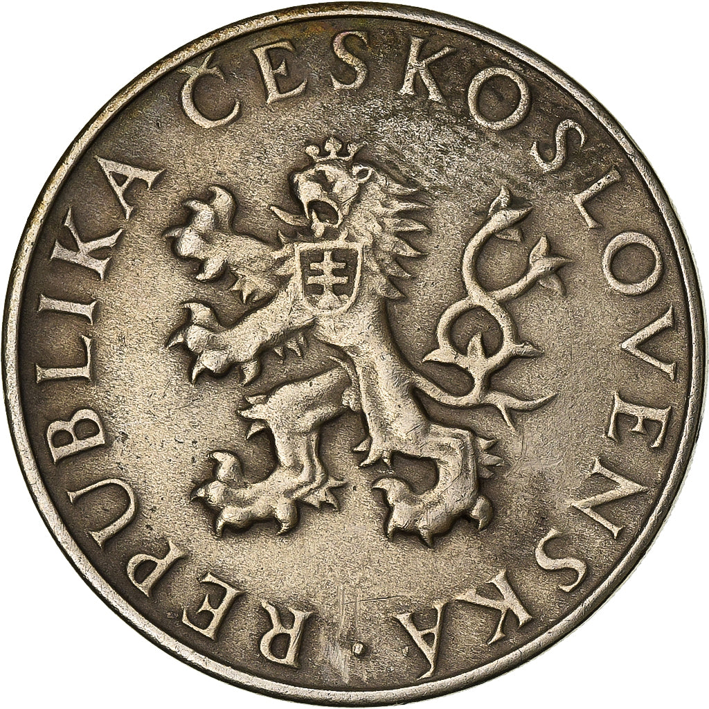 Cecoslovacchia, 10 Korun, 1955, Argento, BB, KM:42