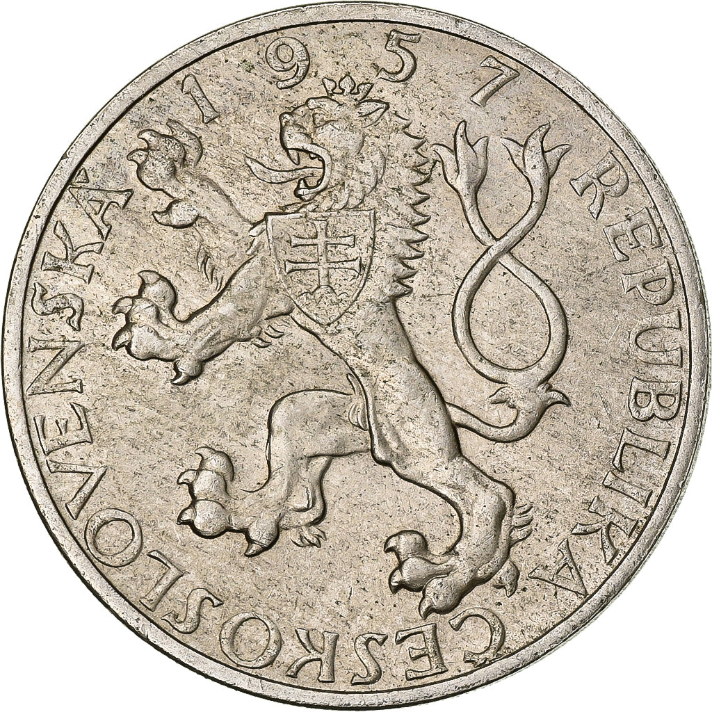 Czechoslovakia, 10 Korun, 1957, Silver, MS(60-62), KM:48