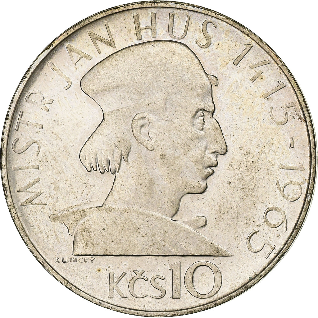 Coin, Czechoslovakia, 10 Korun, 1965, MS(63), Silver, KM:58
