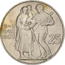Czechoslovakia, 25 Korun, 1955, Silver, AU(50-53), KM:43