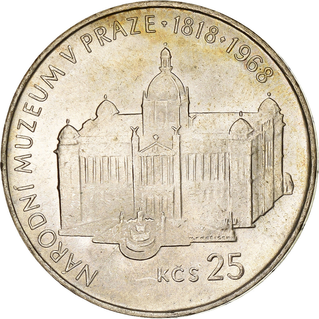 Tschechoslowakei, 25 Korun, 1968, Silber, VZ+, KM:64