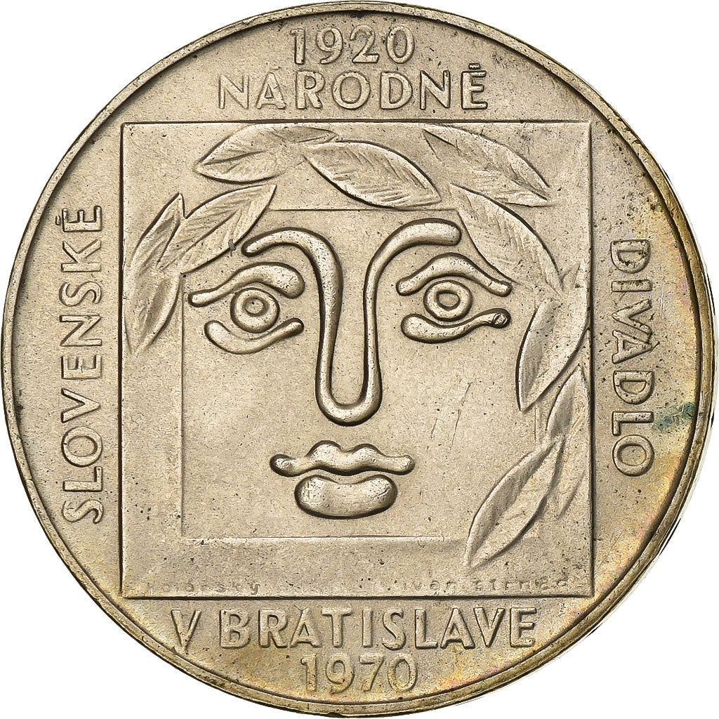 Tschechoslowakei, 25 Korun, 1970, Silber, VZ, KM:68