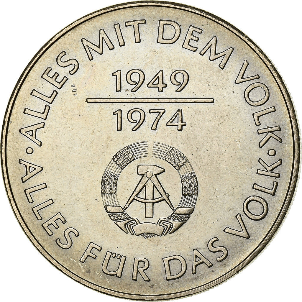 REPUBBLICA DEMOCRATICA TEDESCA, 10 Mark, 1974, Berlin, Rame-nichel, SPL-, KM:50