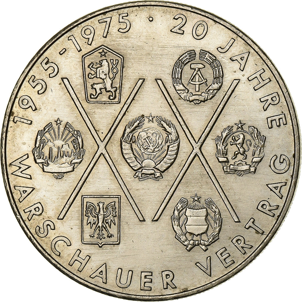 NIEMCY - NRD, 10 Mark, 1975, Berlin, Miedź-Nikiel, AU(50-53), KM:58