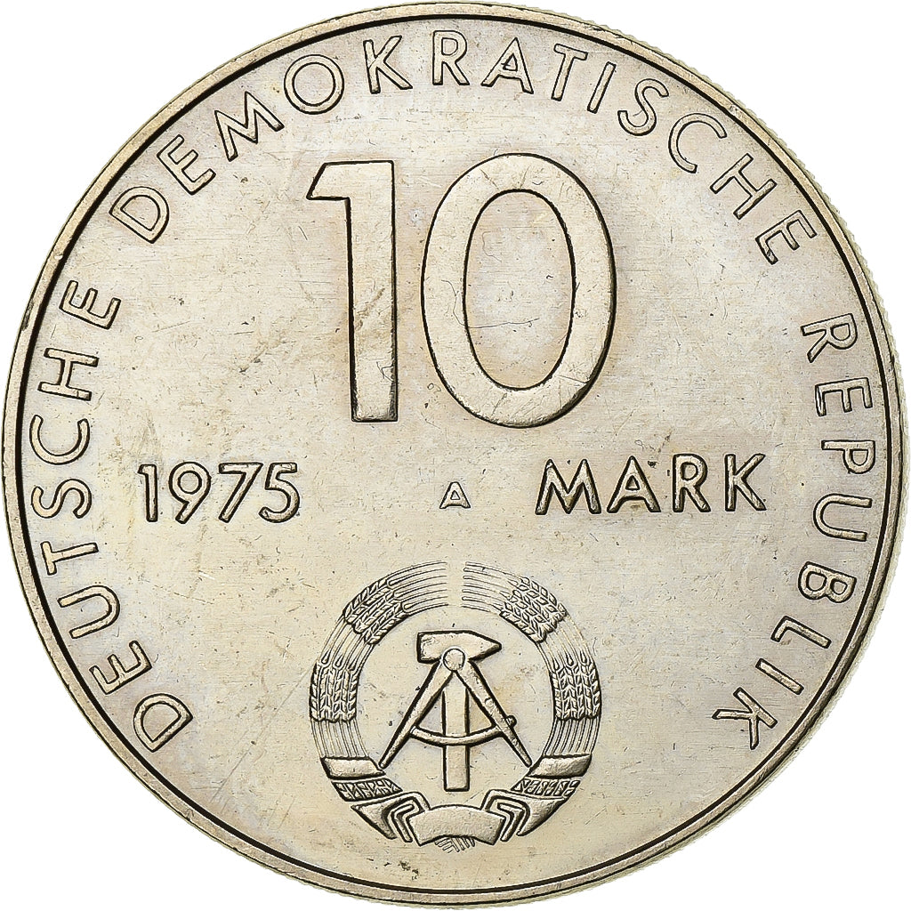 DUITSE DEMOCRATISCHE REPUBLIEK, 10 Mark, 1975, Berlin, Cupro-nikkel, PR, KM:58