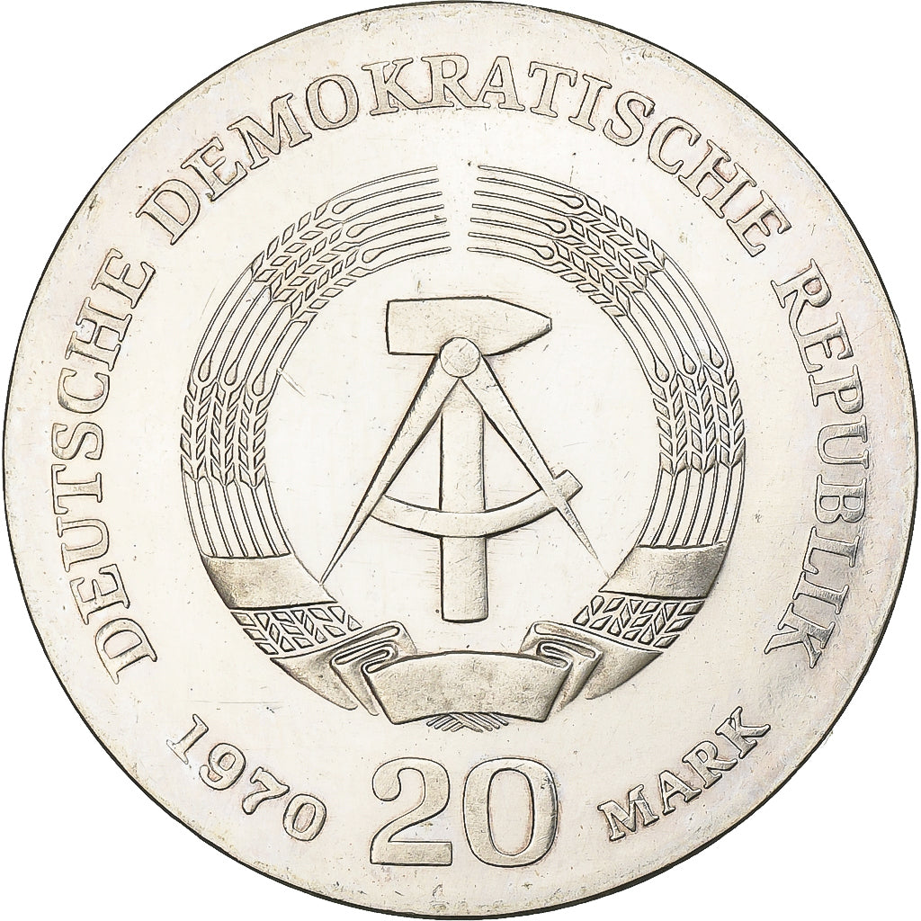 REPUBBLICA DEMOCRATICA TEDESCA, 20 Mark, 1970, Argento, SPL-, KM:28