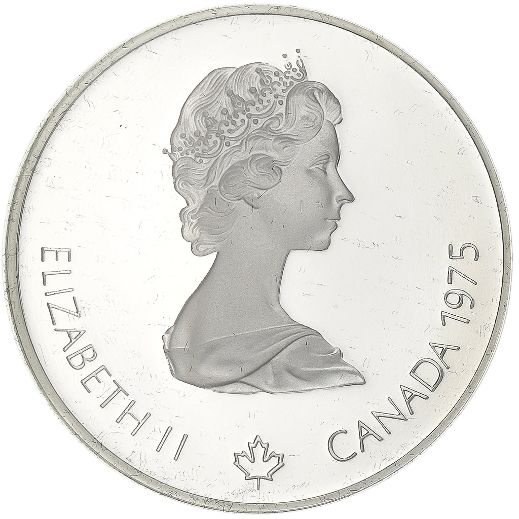 Coin, Canada, Elizabeth II, Platform Diver, 5 Dollars, 1975, MS(65-70), Silver