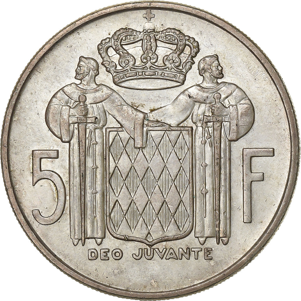 Monaco, Rainier III, 5 Francs, 1966, Silver, AU(50-53), Gadoury:MC152.