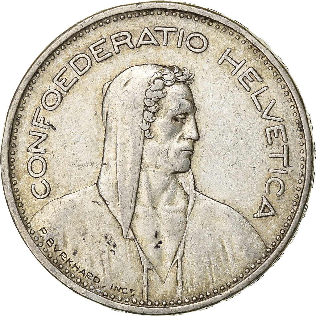 Suíça, 5 Francs, 1940, Bern, Prata, EF(40-45), KM:40