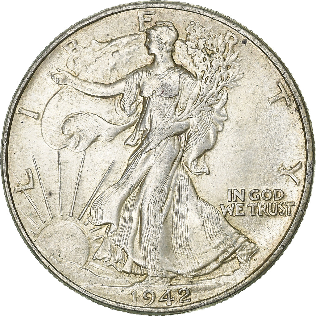 USA, Half Dollar, Walking Liberty Half Dollar, 1942, U.S. Mint, Srebro