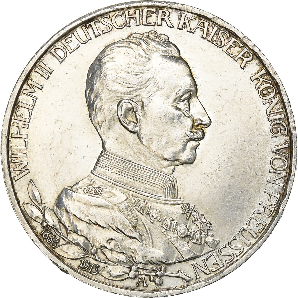 Deutsch Staaten, PRUSSIA, Wilhelm II, 3 Mark, 1913, Berlin, Silber, VZ+, KM:535