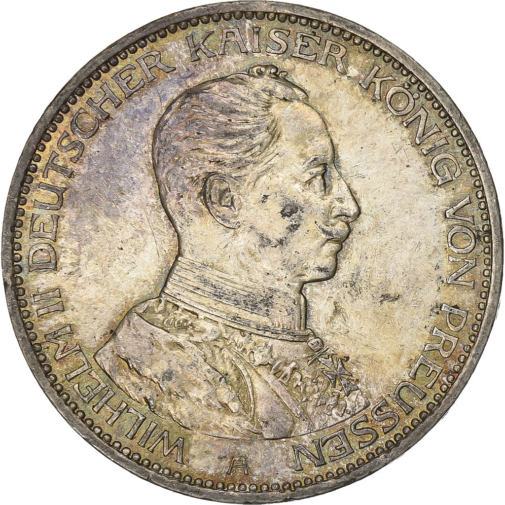 Duitse staten, PRUSSIA, Wilhelm II, 3 Mark, 1914, Berlin, Zilver, PR, KM:538