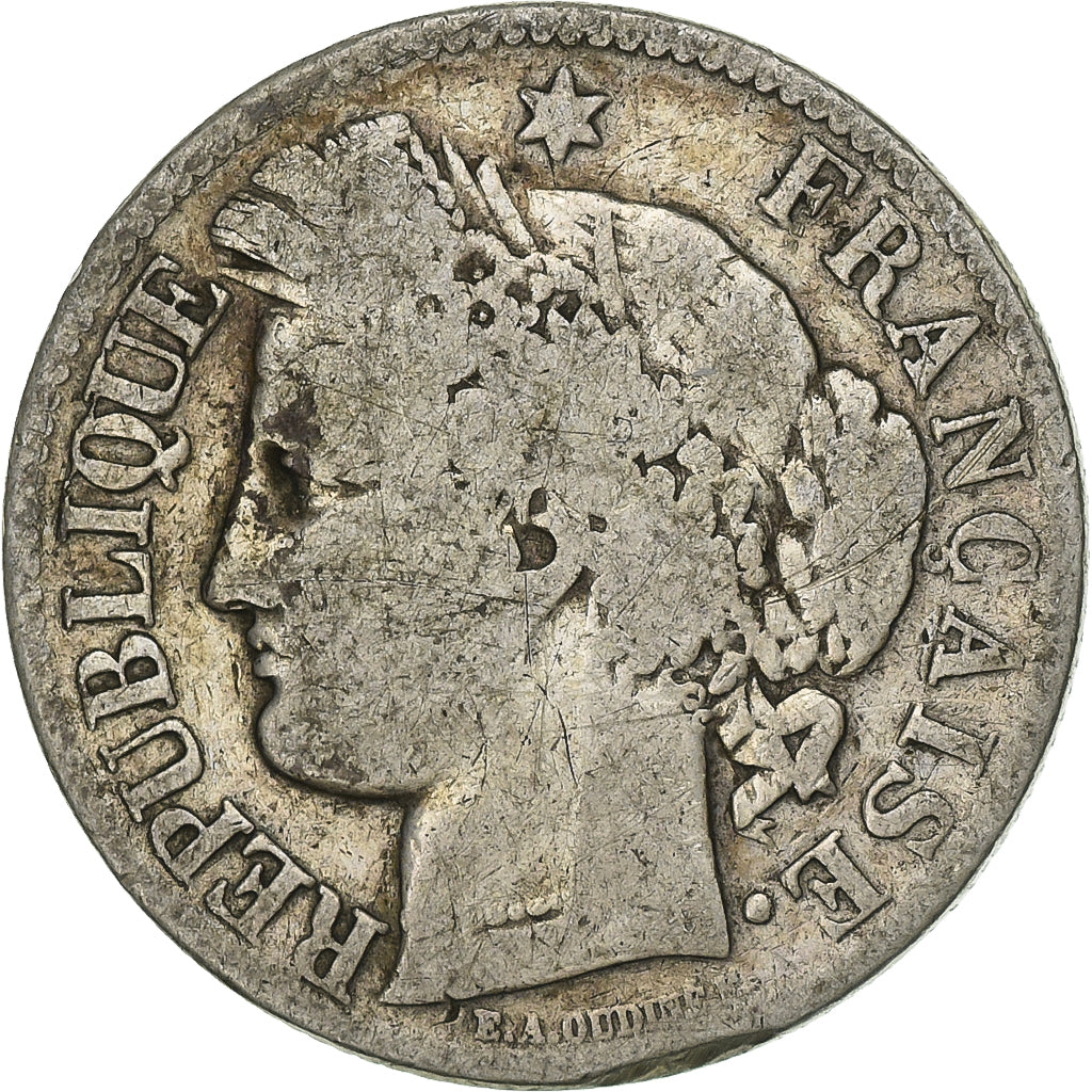 France, 2 Francs, Cérès, 1872, Bordeaux, Silver, VF(20-25), Le Franc:F.265
