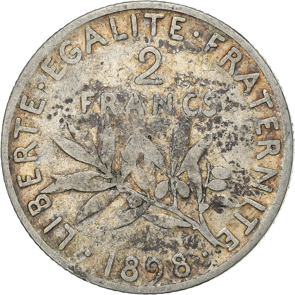 Coin, France, Semeuse, 2 Francs, 1898, Paris, VF(20-25), Silver, KM:845.1