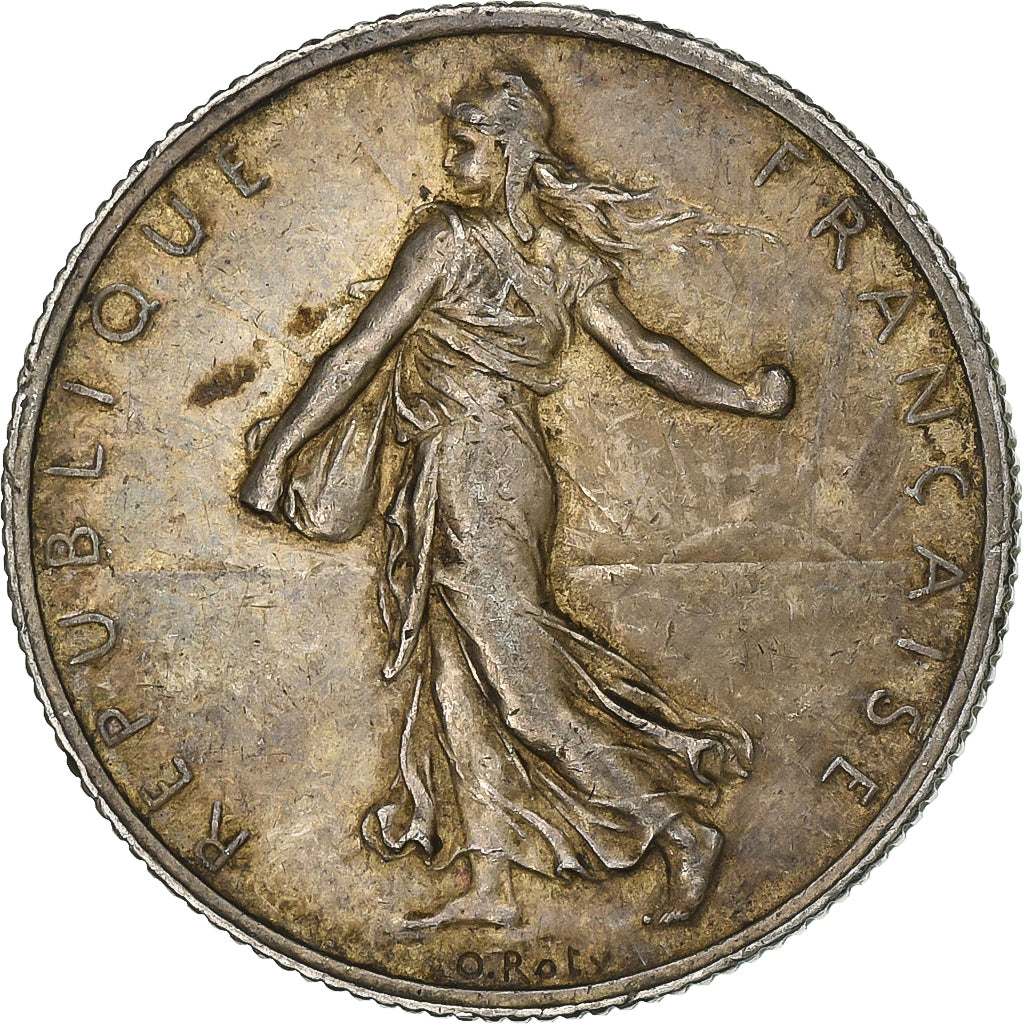 Frankrijk, 2 Francs, Semeuse, 1914, Paris, Zilver, ZF, Gadoury:532, KM:845.1