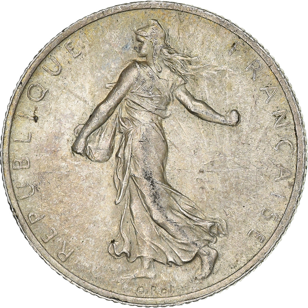 France, 2 Francs, Semeuse, 1914, Castelsarrasin, Silver, AU(50-53), Gadoury:532