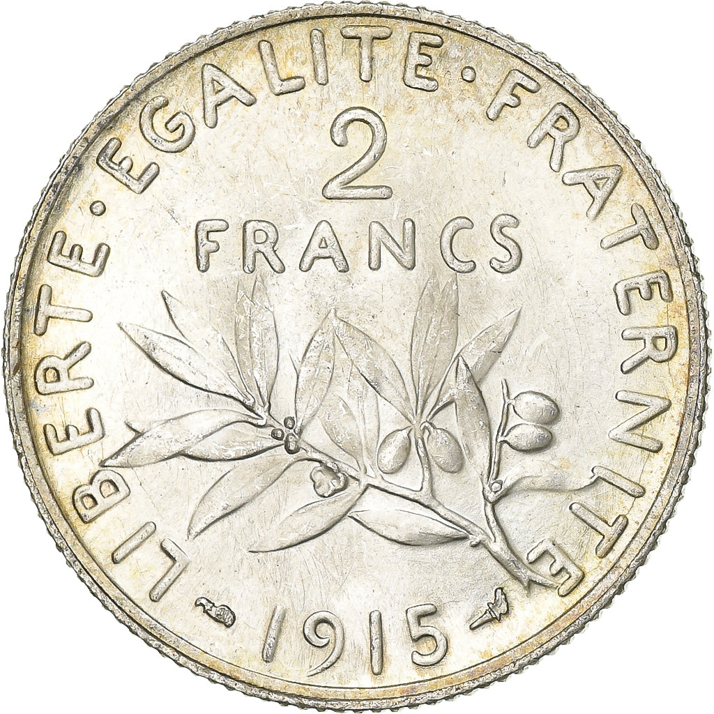 Francia, 2 Francs, Semeuse, 1915, Paris, Argento, SPL-, Le Franc:F.266, KM:845.1