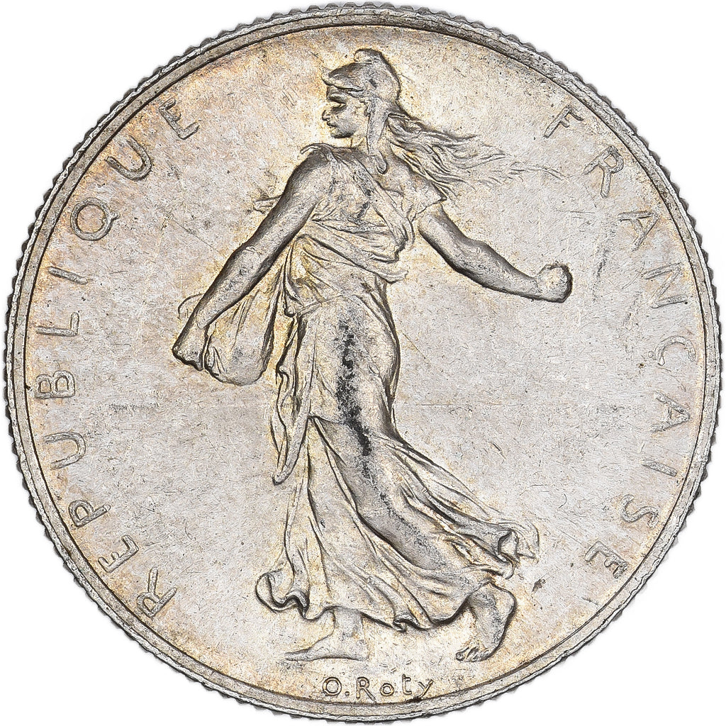 Frankreich, 2 Francs, Semeuse, 1918, Paris, Silber, SS+, Gadoury:532, KM:845.1