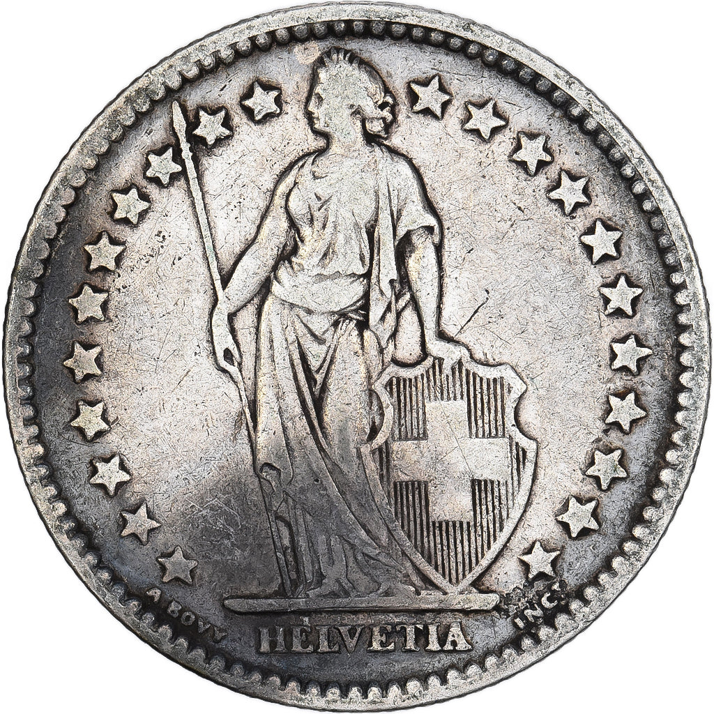 Szwajcaria, 2 Francs, 1874, Bern, Srebro, VF(20-25), KM:21