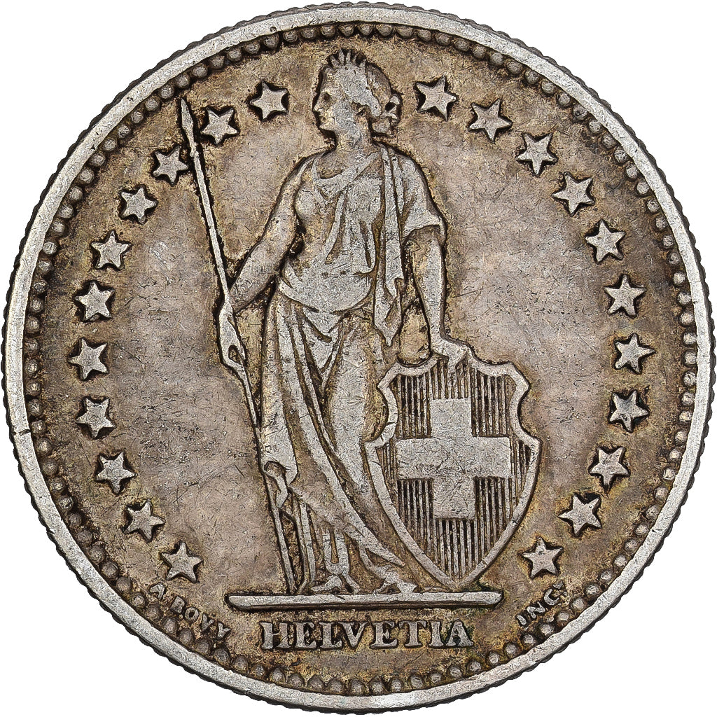 Szwajcaria, 2 Francs, 1903, Bern, Srebro, VF(30-35), KM:21