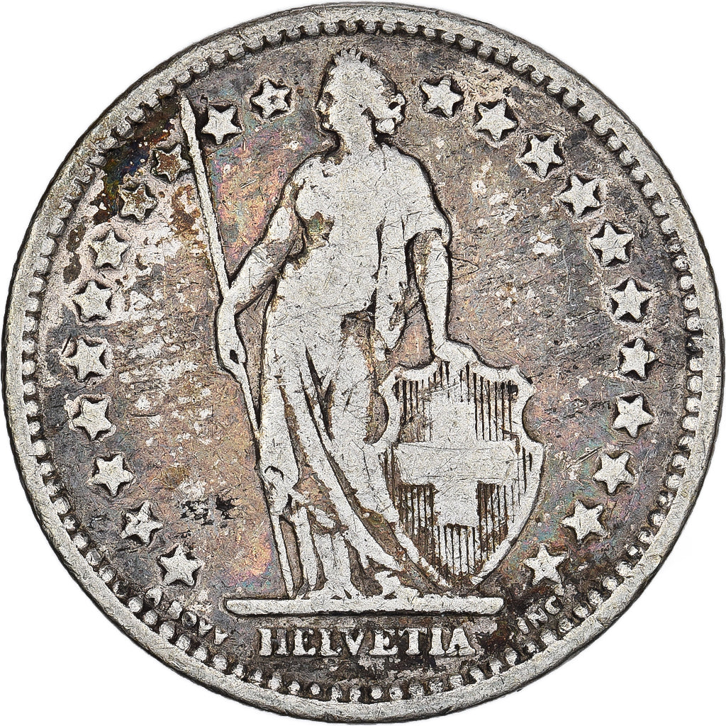 Svizzera, 2 Francs, 1905, Bern, Argento, MB, KM:21