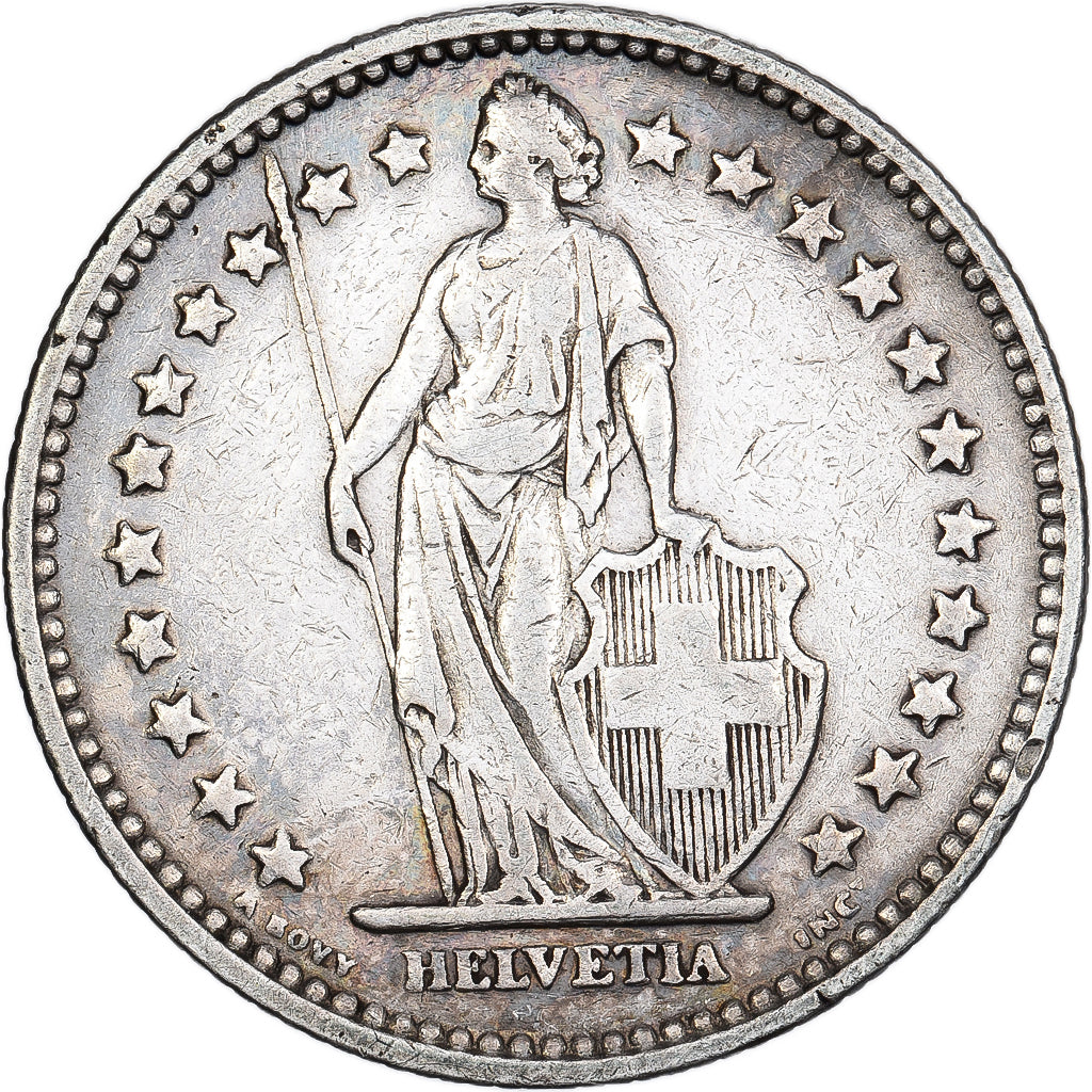 Switzerland, 2 Francs, 1920, Bern, Silver, EF(40-45), KM:21