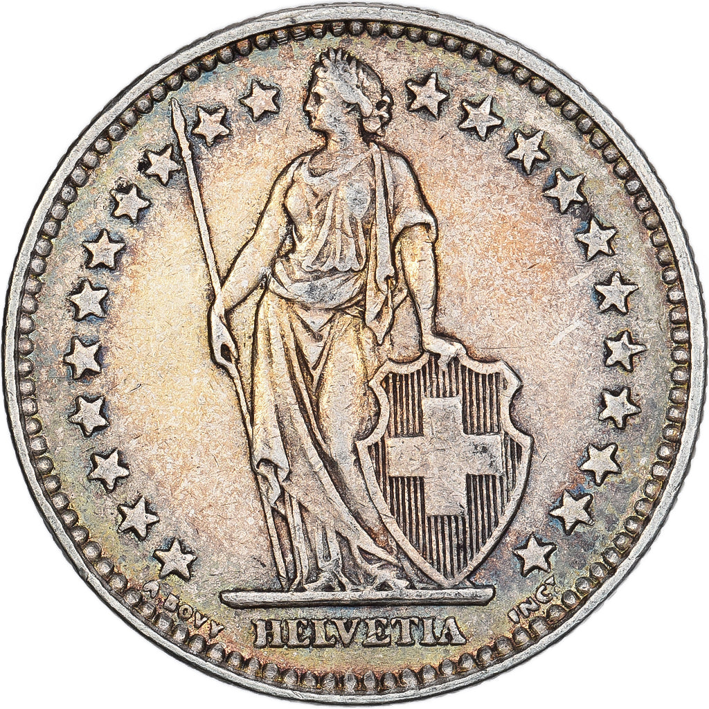 Svizzera, 2 Francs, 1939, Bern, Argento, BB+, KM:21