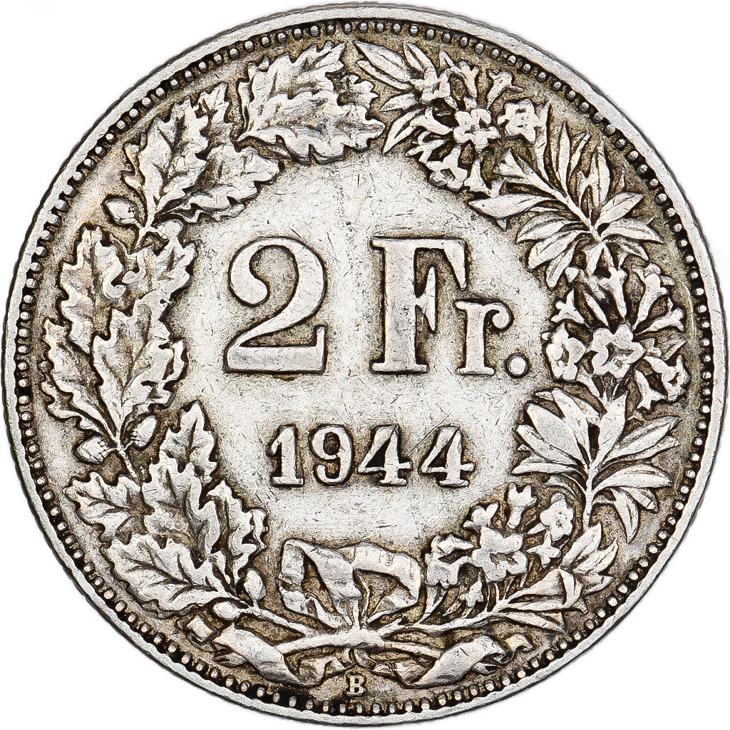 Schweiz, 2 Francs, 1944, Bern, Silber, SS+, KM:21