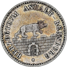 Deutsch Staaten, ANHALT-BERNBURG, Alexander Carl, 1/6 Thaler, 1861, Silber, SS