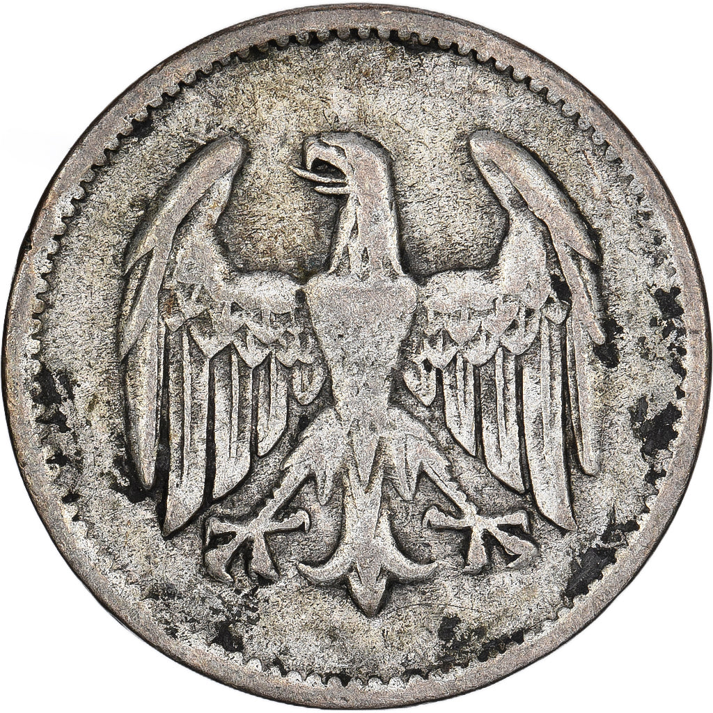 Weimar Republic, Mark, 1924, Muldenhütten, Silver, VF(30-35), KM:42