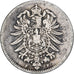 GERMANIA - IMPERO, Wilhelm I, Mark, 1874, Stuttgart, Argento, MB, KM:7