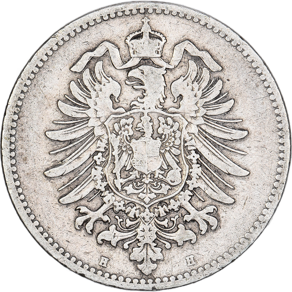 GERMANIA - IMPERO, Wilhelm I, Mark, 1875, Darmstadt, Argento, MB, KM:7