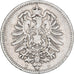 GERMANIA - IMPERO, Wilhelm I, Mark, 1875, Darmstadt, Argento, MB, KM:7