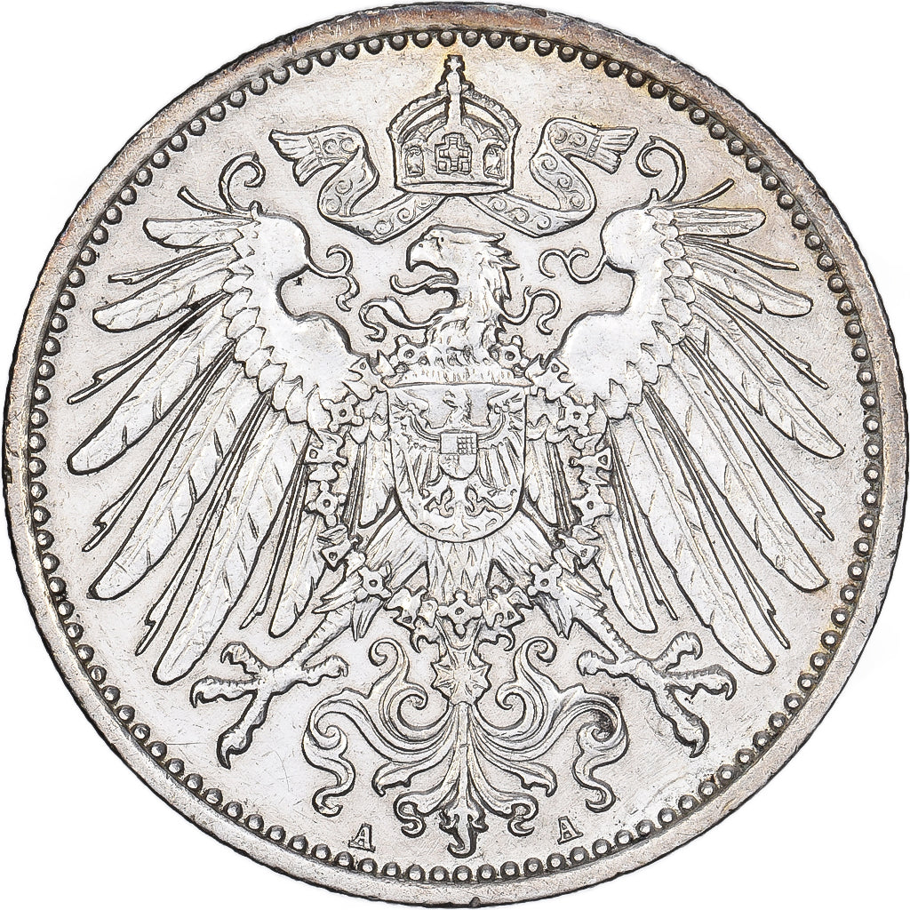 GERMANIA - IMPERO, Wilhelm II, Mark, 1915, Berlin, Argento, BB+, KM:14