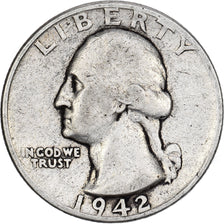 Vereinigte Staaten, Quarter, Washington, 1942, Philadelphia, Silber, SS, KM:164