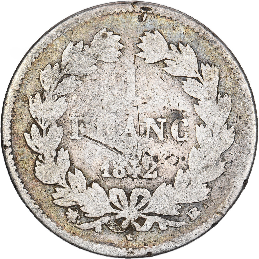 France, Franc, Louis-Philippe, 1842, Strasbourg, Silver, F(12-15), Gadoury:453