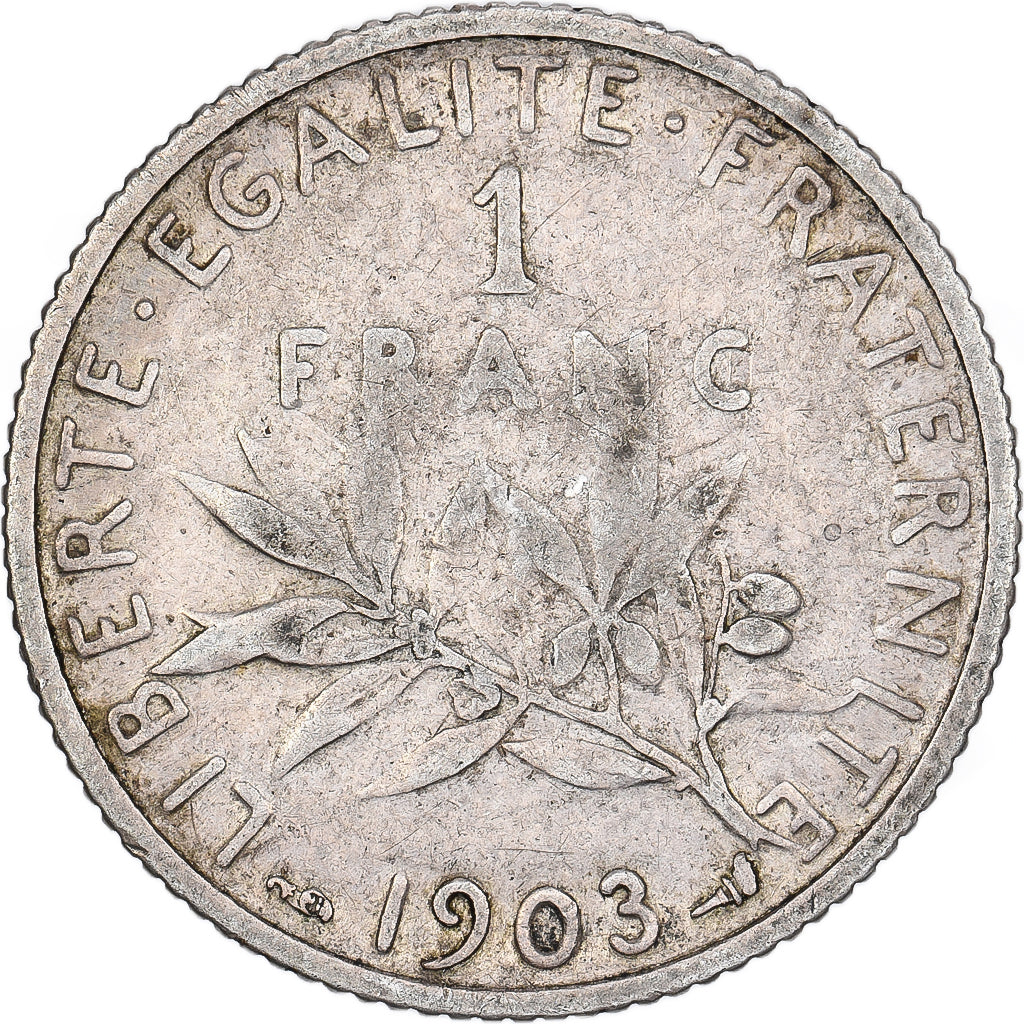 Francja, Franc, Semeuse, 1903, Paris, Srebro, VF(30-35), Le Franc:F.217