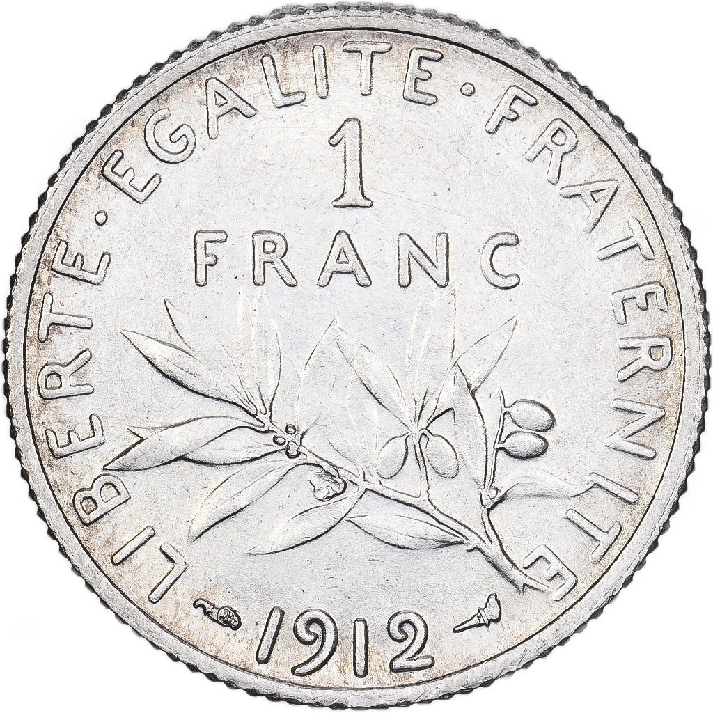 Francia, Franc, Semeuse, 1912, Paris, Argento, BB+, KM:844.1