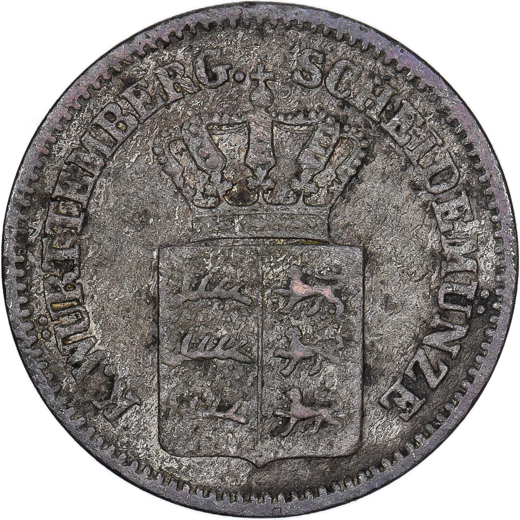 German States, WURTTEMBERG, Karl I, Kreuzer, 1868, Silver, VF(30-35), KM:612