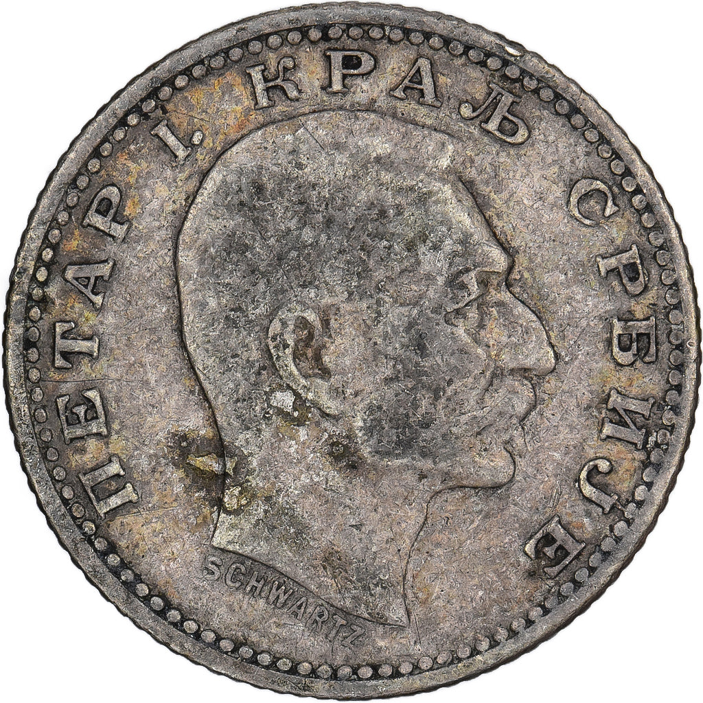 Sérvia, Peter I, 50 Para, 1904, Prata, VF(20-25), KM:24.1