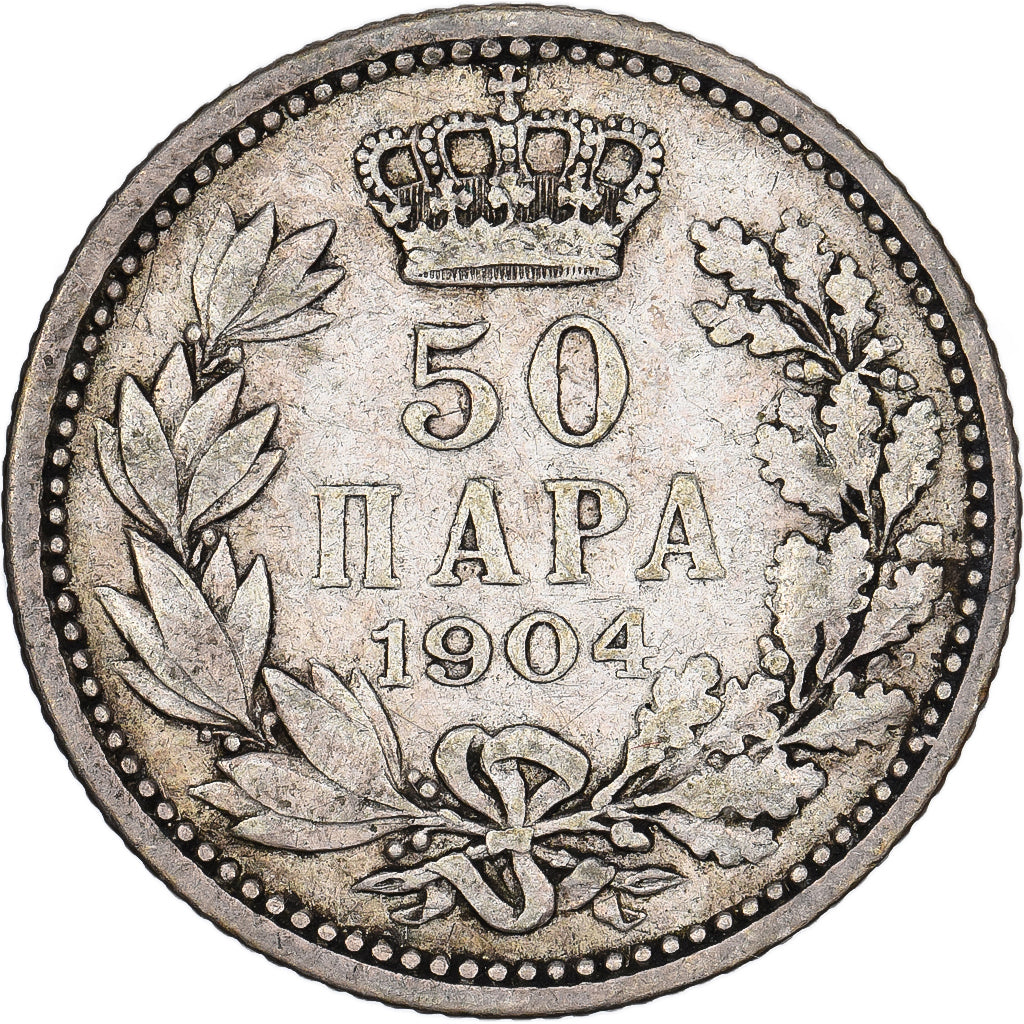 Serbia, Peter I, 50 Para, 1904, Srebro, VF(30-35), KM:24.1