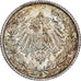 ALEMANIA - IMPERIO, 1/2 Mark, 1906, Karlsruhe, Plata, MBC+, KM:17