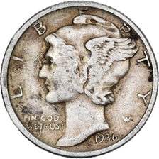 Stati Uniti, Dime, Mercury Dime, 1936, U.S. Mint, Argento, BB, KM:140